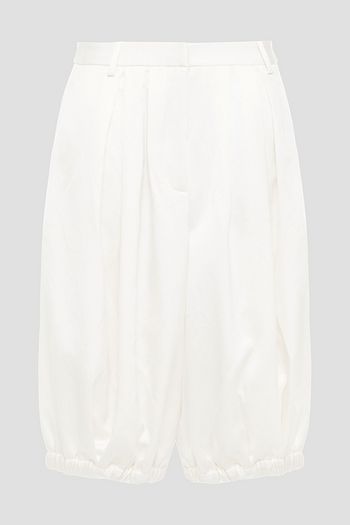 TIBI Celia pleated satin shorts