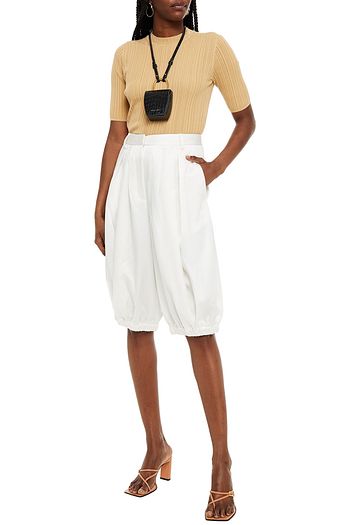 TIBI Celia pleated satin shorts