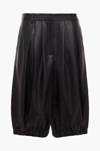 TIBI Celia pleated satin shorts
