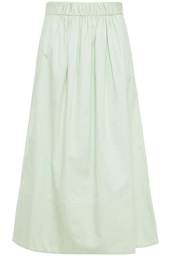 TIBI Gathered cotton midi skirt
