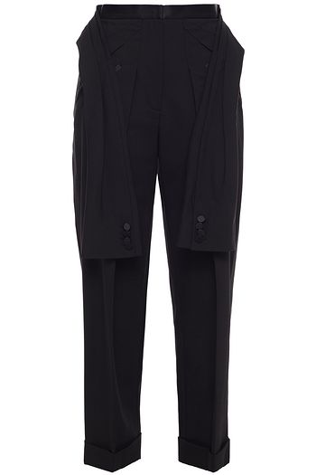 ALEXANDER WANG Tie-front satin-trimmed twill straight-leg pants