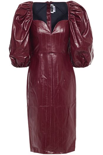 ROTATE BIRGER CHRISTENSEN Irina gathered faux leather dress