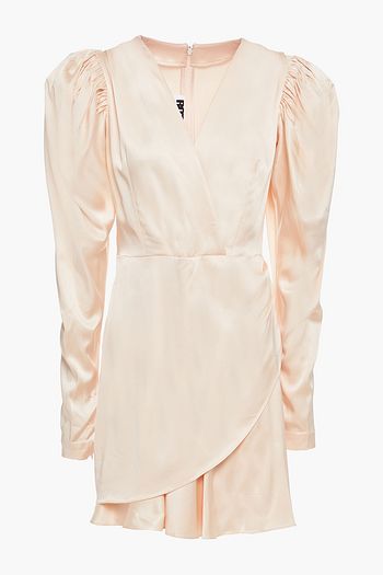 ROTATE BIRGER CHRISTENSEN Aiken wrap-effect gathered satin mini dress