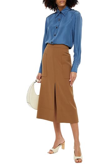 LVIR Wool-blend twill midi skirt