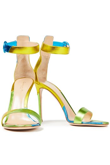 GIANVITO ROSSI Metallic leather sandals