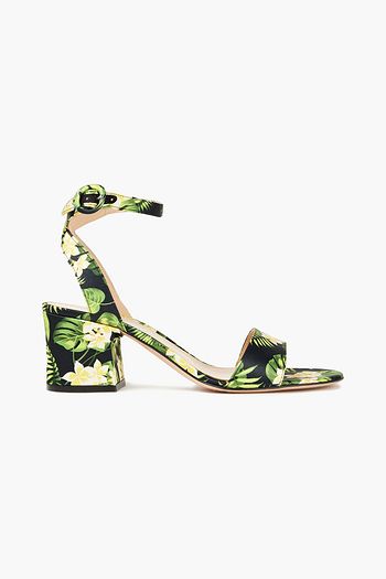 GIANVITO ROSSI Floral-print satin sandals