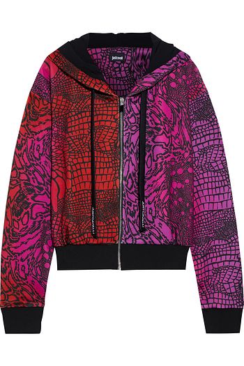 JUST CAVALLI Bedruckter Hoodie aus Stretch-Jersey mit Farbverlauf