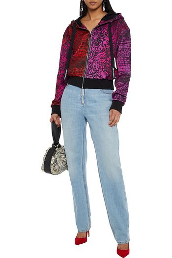 JUST CAVALLI Bedruckter Hoodie aus Stretch-Jersey mit Farbverlauf
