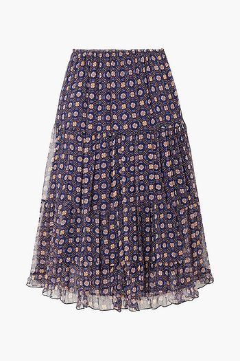 SEE BY CHLOÉ Tiered printed silk-georgette midi skirt