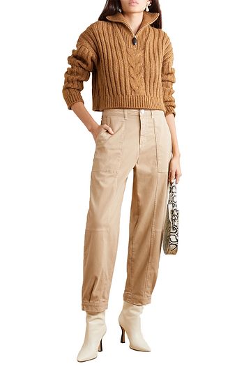 SEE BY CHLOÉ Cropped paneled cotton-blend drill tapered pants