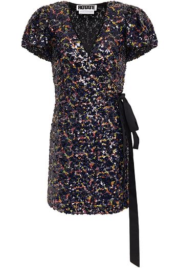 ROTATE BIRGER CHRISTENSEN Frida sequined tulle mini wrap dress
