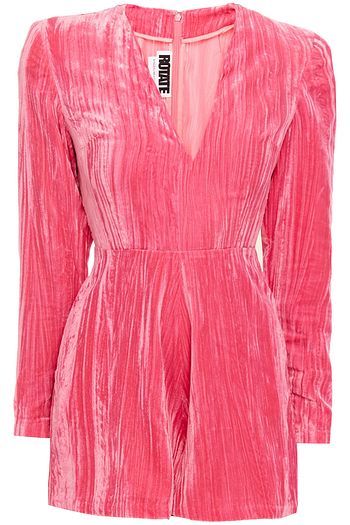 ROTATE BIRGER CHRISTENSEN Adelina crinkled velvet playsuit