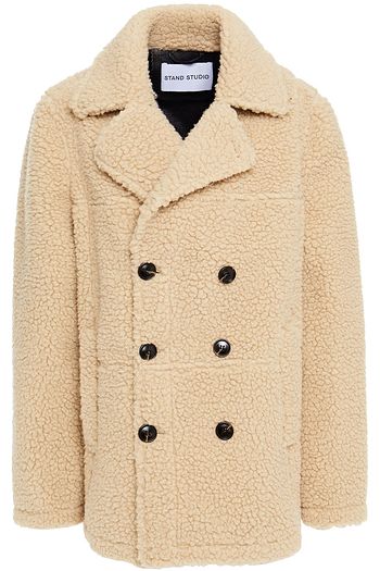 STAND STUDIO Double-breasted faux shearling coat