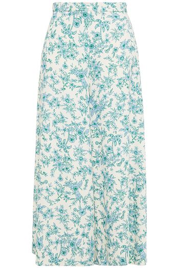 VIVETTA Cropped floral-print crepe wide-leg pants
