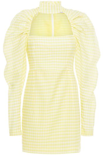 ROTATE BIRGER CHRISTENSEN Kaya cutout gingham cotton-blend seersucker mini dress