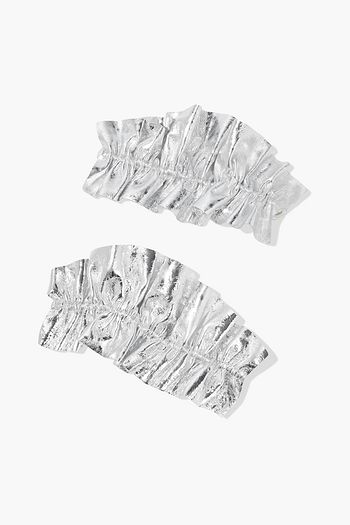 SERGIO ROSSI Extreme Ruffle metallic cracked-leather appliqués