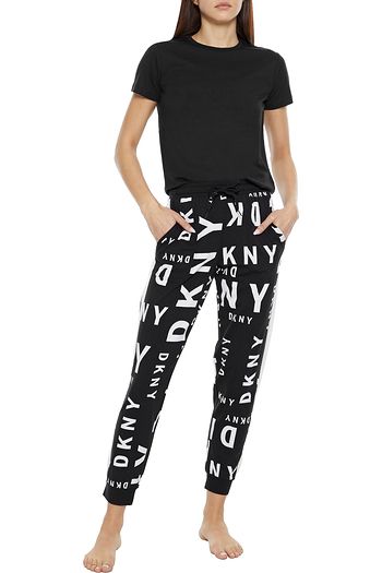 DKNY Leaving Our Mark logo-print cotton-blend jersey pajama pants
