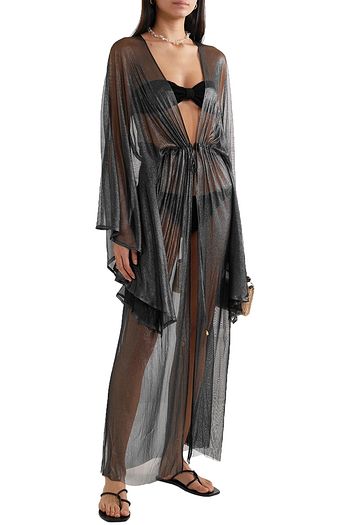 ELENA MAKRI Nemesis pleated metallic silk-tulle robe
