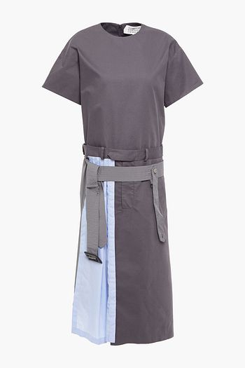 MAISON MARGIELA Paneled shell, cotton-poplin and twill midi dress