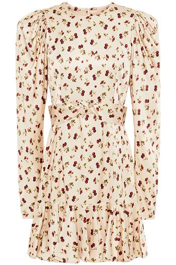 ROTATE BIRGER CHRISTENSEN Shelly knotted printed stretch-cady mini dress