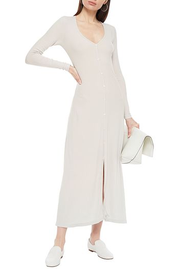 JAMES PERSE Ribbed Supima cotton and Lycra-blend jersey maxi dress