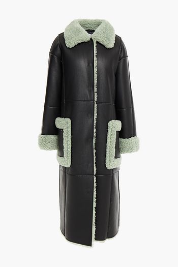 STAND STUDIO Two-tone faux shearling coat