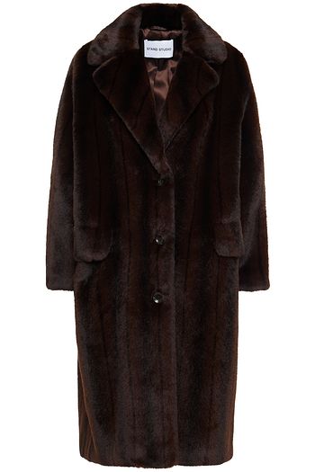 STAND STUDIO Oversized striped faux fur coat