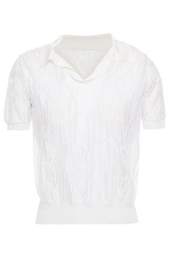 MAISON MARGIELA Cropped open-knit polo shirt