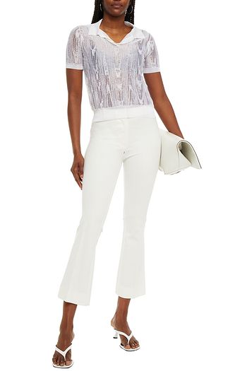 MAISON MARGIELA Cropped open-knit polo shirt