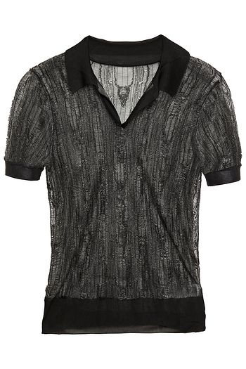 MAISON MARGIELA Cropped open-knit polo shirt