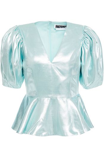 ROTATE BIRGER CHRISTENSEN Mindy lamé peplum top