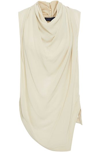 PROENZA SCHOULER Asymmetric draped silk-gauze top