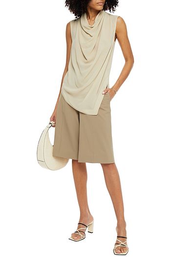 PROENZA SCHOULER Asymmetric draped silk-gauze top