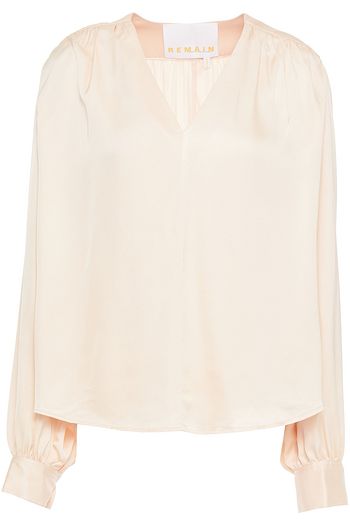 REMAIN BIRGER CHRISTENSEN Gathered satin blouse