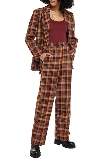 REMAIN BIRGER CHRISTENSEN Checked cotton-blend straight-leg pants