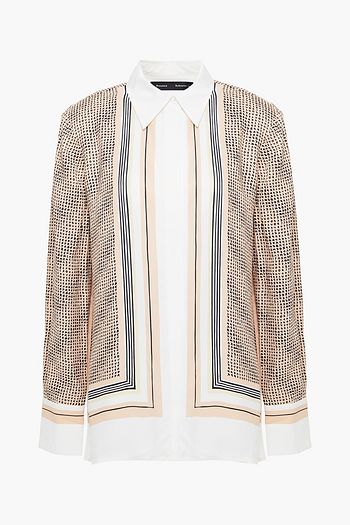 PROENZA SCHOULER Bedrucktes Hemd aus glänzendem Twill