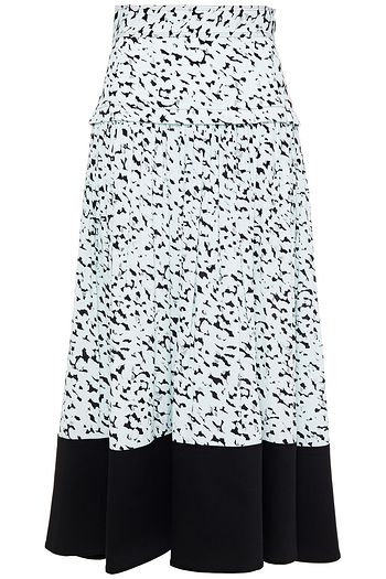 PROENZA SCHOULER Twill-paneled printed crepe midi skirt