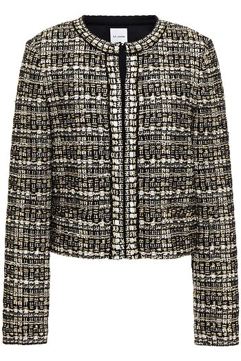 ST. JOHN Metallic bouclé-tweed jacket