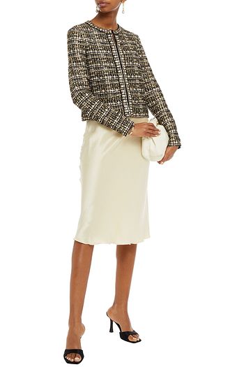 ST. JOHN Metallic bouclé-tweed jacket