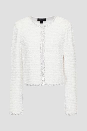 ST. JOHN Sequin-embellished bouclé-tweed jacket
