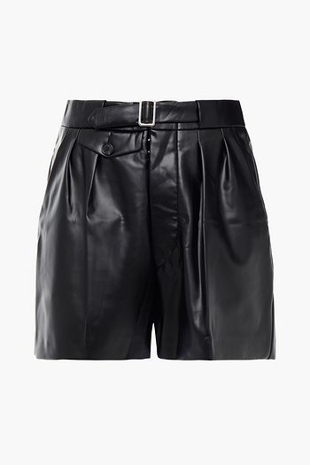 MAISON MARGIELA Belted faux leather shorts