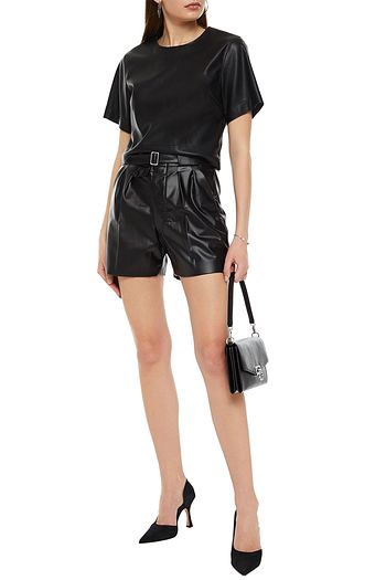 MAISON MARGIELA Belted faux leather shorts