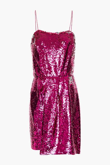 DEREK LAM 10 CROSBY Pleated sequined woven mini dress