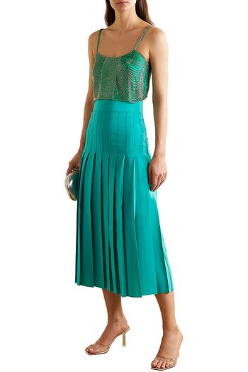 BURNETT NEW YORK Cropped bead-embellished georgette camisole