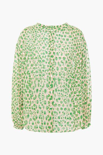 PAUL & JOE Printed fil coupé cotton-gauze blouse