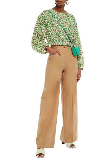 PAUL & JOE Printed fil coupé cotton-gauze blouse
