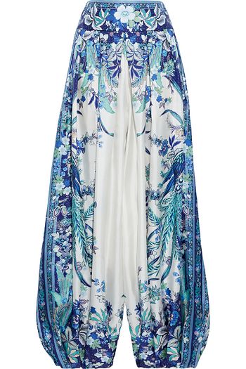 ZIMMERMANN Glassy pleated printed silk-twill harem pants