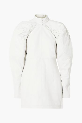 ROTATE BIRGER CHRISTENSEN Kim button-detailed leather mini dress