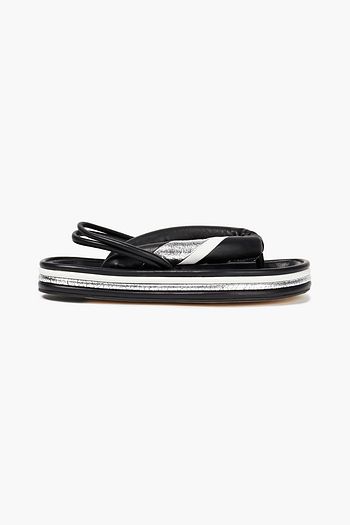 ISABEL MARANT Textured and metallic cracked-leather sandals