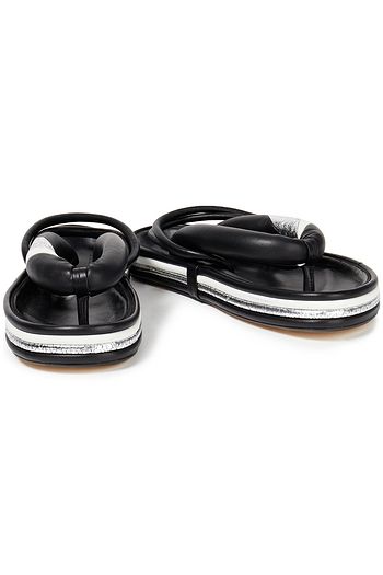ISABEL MARANT Textured and metallic cracked-leather sandals